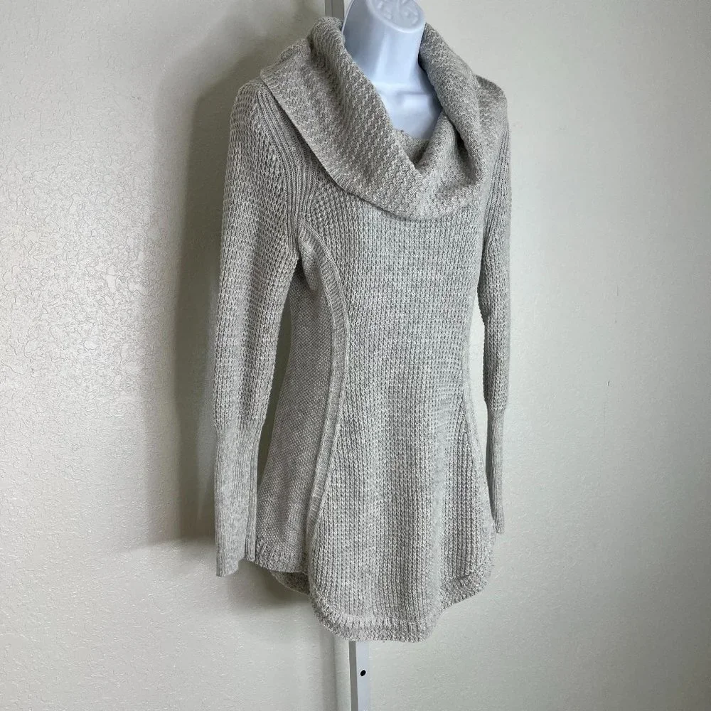 Anthropologie MOTH Cowl Neck Sweater, Light Grey, Cotton/Cashmere Blend,‎ Small